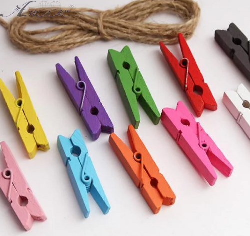 Прищіпки Декоративні Кольорові дерев'яні 1шт 3,5 см  11766 фото 3
