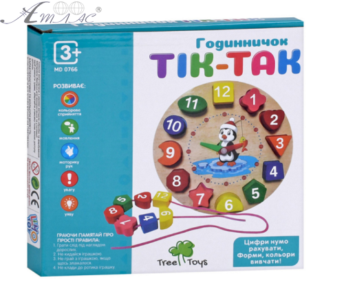 Іграшка Дерев'яна Рамка - сортер та шнурівка Тік-Так  MD0766 фото 2