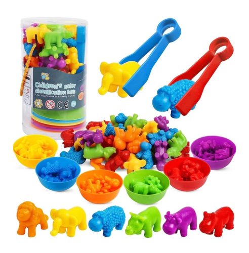 Игрушка Сортер Монтессори животные в тубе 36 шт  16911