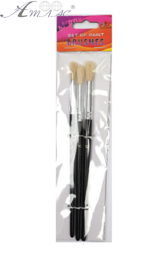 Набір пензлів Щетина 3шт Фреш круглі №8,10,12 02426 Набір пензлів Щетина 3шт Фреш круглі №8,10,12 02426