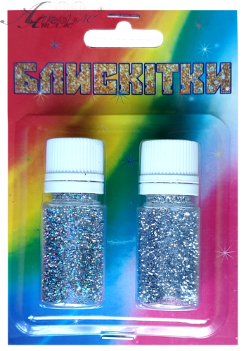 Блискітки (Гліттер) Набір № 23 - 7 гр ( 2 шт ) - Срібло Гол + Срібло AS-2223, А-993 фото 3 Блискітки (Гліттер) Набір № 23 - 7 гр ( 2 шт ) - Срібло Гол + Срібло AS-2223, А-993 фото 3