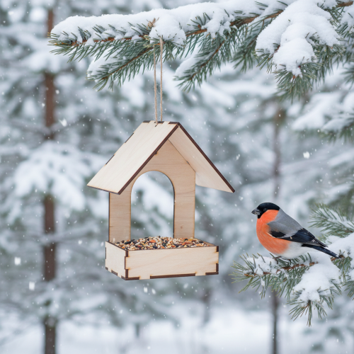 Кормушка окрашенная № 1/1 морилка под лаком 16 х 10 х 21 см AS-4279, F-0236 фото 3