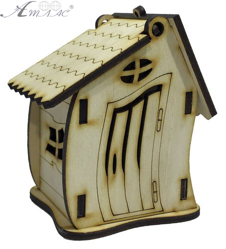 Будинок № 12 Скринька з відкидним дахом 6 х 7 х 10 см AS-4261, F-0141 Будинок № 12 Скринька з відкидним дахом 6 х 7 х 10 см AS-4261, F-0141