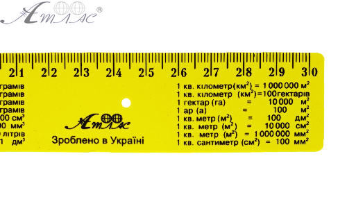 Линейка 30 см Таблица умножения Желтая AS-0618 фото 3