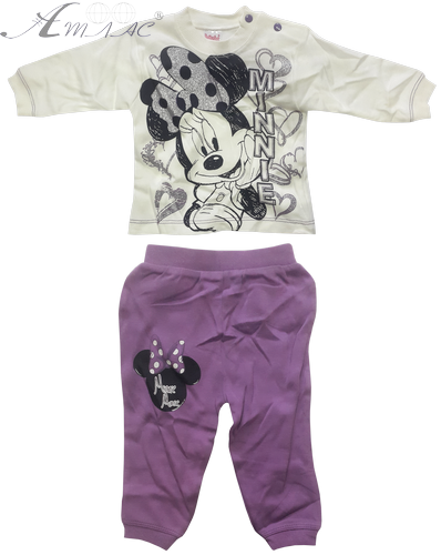Набір футболка з довгим рукавом + штани, для дівчинки, Мінні 02641