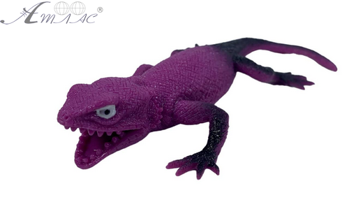 Іграшка Силіконова тягнучка Ящірка фіолетова 15см  04760 фото 2