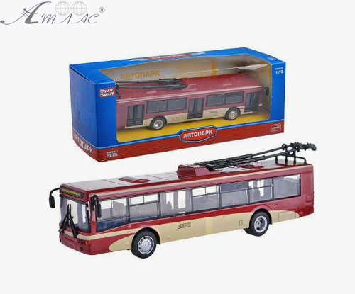 Модель Автопарк Троллейбус металл инерционный  6407С 