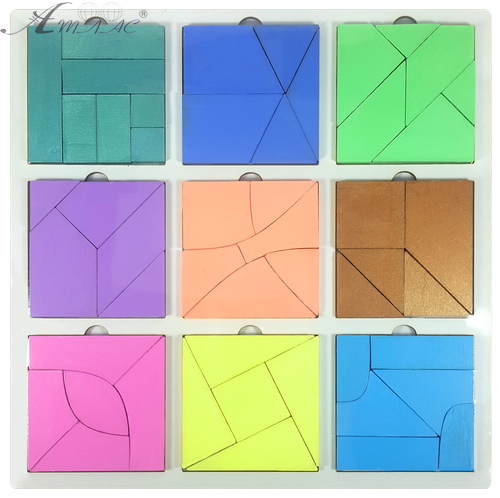 Іграшка розвиваюча Головоломка Склади Квадрат фарбована, третій рівень складності AS-7159