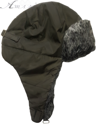 Шапочка вушанка для хлопчика підліткова, плащовка з хутром 13929