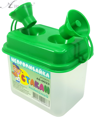 Стакан-непроливайка двойной с крышками AS-0023 фото 2