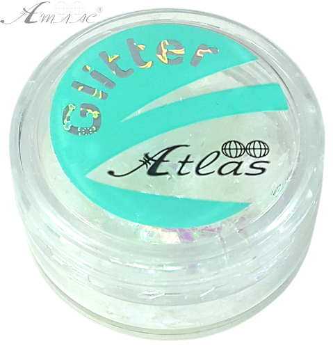 Блестки (Глиттер) большие Атлас 1 гр - Слюда белая с разноцветным отливом AS-2411 Блестки (Глиттер) большие Атлас 1 гр - Слюда белая с разноцветным отливом AS-2411