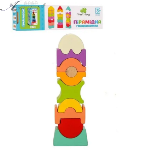 Игрушка Деревянная Пирамидка Головоломка  MD2883