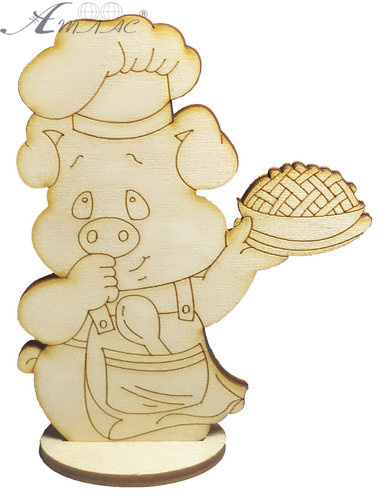 Фігурка фанерна - Порося № 21 на підставці 95 х 120 мм AS-4822, В-0371 Фігурка фанерна - Порося № 21 на підставці 95 х 120 мм AS-4822, В-0371