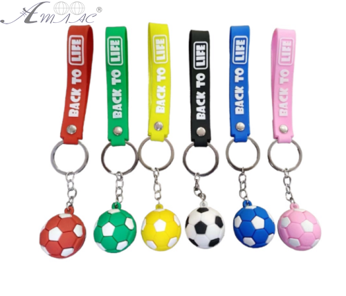Брелок Мяч футболный с силиконовым браслетом яркий  12246