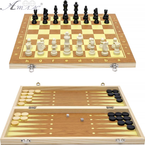 Гра Настільна Шашки, Шахи, Нарди 3 в 1 дерево 30см 622А фото 2 Гра Настільна Шашки, Шахи, Нарди 3 в 1 дерево 30см 622А фото 2