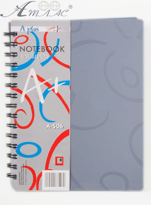 Блокнот-спираль с разделителями Aplus А5 120 л # пластиковая обложка А-506 Блокнот-спираль с разделителями Aplus А5 120 л # пластиковая обложка А-506