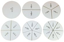 Дроби учебные от 1 до 6 частей d = 10 см  из МДФ AS-7107, О-00006