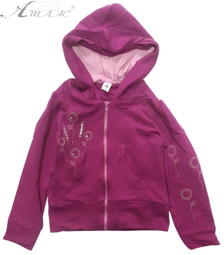 Кофта х/б для дівчинки футер р.128,134-68 на змійці з капюшоном 12915