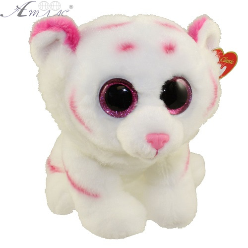 Іграшка М'яка Тигр білий "Tabot" в рожеву смужку 15 см 42186
