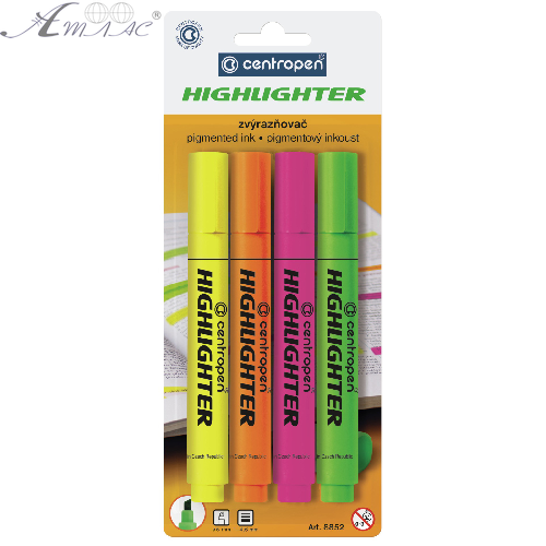 Маркер текстовый Centropen Highlighter Набор 4шт  8852 - 4