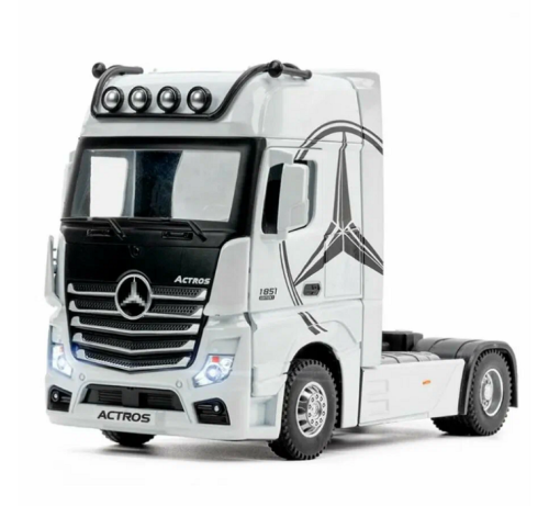 Машинка Автопром Mercedes Actros фура белая металл инерционная 31см  7540  фото 2