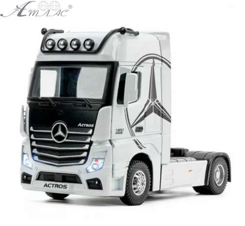 Машинка Автопром Mercedes Actros фура біла інерційна метал 31 см 7540 фото 2