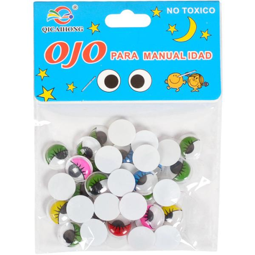 Игрушка Наклейки Глазки цветная основа 12 мм  10289