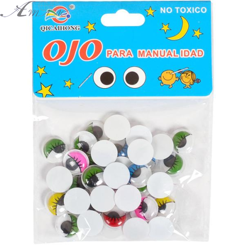 Іграшка Наклейки Очі кольорова основа 12 мм  10289