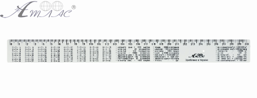Лінійка 30 см Таблиця множення сніжно-біла в упаковці AS-0612, К-9052 фото 3