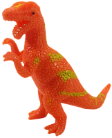Игрушка силиконовая антистресс, динозавр оранжевый в желтую полосу 9 см 06804