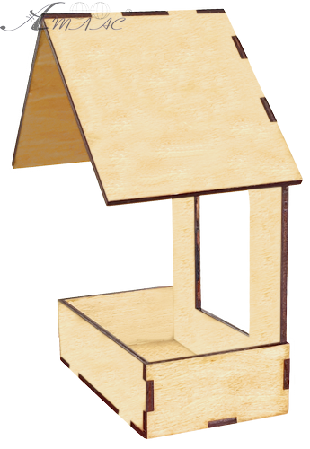 Годівничка фарбована № 1/1 морилка під лаком 16 х 10 х 21 см AS-4279, F-0236 фото 2 Годівничка фарбована № 1/1 морилка під лаком 16 х 10 х 21 см AS-4279, F-0236 фото 2