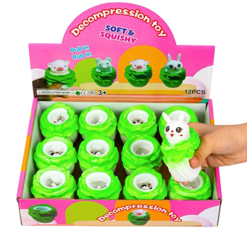 Игрушка прикол Зайка и Мышка в капусте 6 х 6,5 см  6072-3