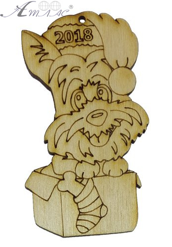 Фигурка фанерная - Песик № 15 в коробке 80 х 43 мм с магнитом AS-4791, В-0317