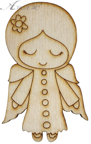 Фігурка фанерна - Дівчинка янгол 7 см AS-4635, В-0118