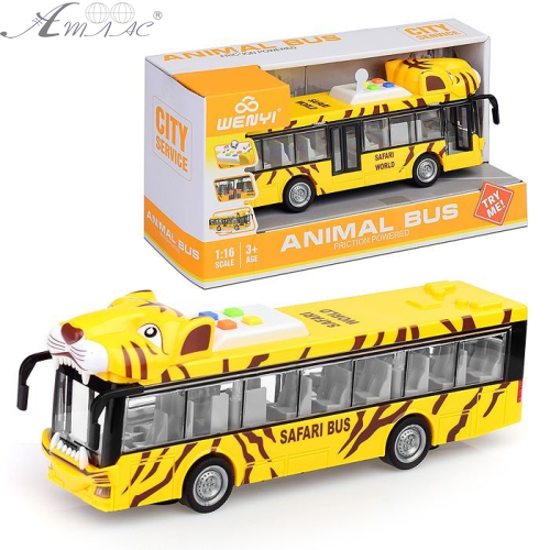 Іграшка Автобус Animal Bus жовтий 28см  WY917A