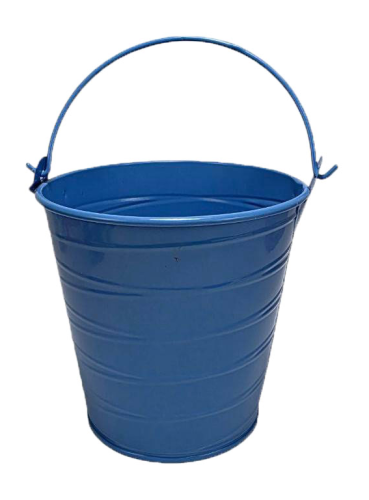 Ведерко Декоративное металл  9,5 х 9,5см Диз № 4 косые полосы Синее  07093