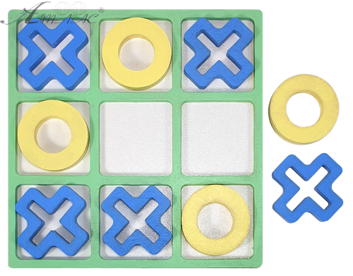Хрестики - Нолики ФАРБОВАНІ з фанери 14 х 14 см AS-7131 фото 2 Хрестики - Нолики ФАРБОВАНІ з фанери 14 х 14 см AS-7131 фото 2
