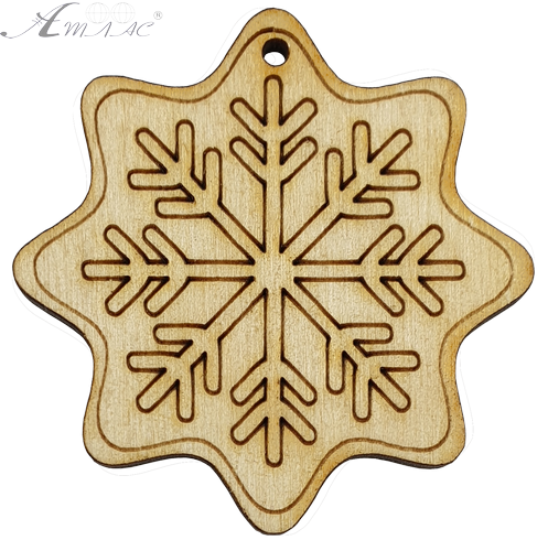Фигурка фанерная - Снежинка восьмиугольная 6 х 6 см AS-4748, В-0205 Фигурка фанерная - Снежинка восьмиугольная 6 х 6 см AS-4748, В-0205