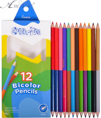 Карандаши цветные двухсторонние Marco Bicolor Pen 24 цвета 12 шт 1110-12СВ