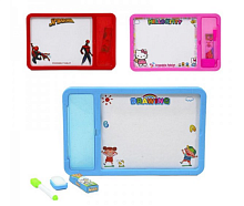 Доска сухостираемая двухстороммяя 17 х 27,5 см с губкой, маркером м мелом 3610