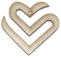 Фігурка фанерна - Серце кулон-стрічка 4 х 4 см AS-4720, В-0330