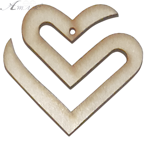 Фигурка фанерная - Сердце кулон-полоска 4 х 4 см AS-4720, В-0330