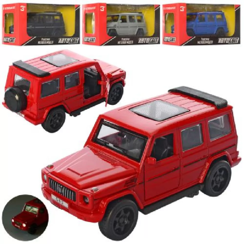 Машинка Автосвіт Mercedes-Benz G-Class кубик Красный матовый 12см  2433 фото 2