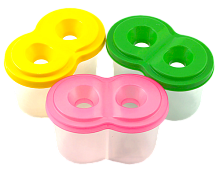 Стакан-непроливайка подвійний 12,8 х 7,6 х 7,6 см пластиковий AS-0024, К-3024