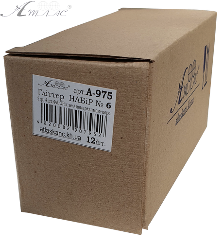 Блестки (Глиттер) Набор №  6 - 2 гр ( 4 шт ) Флуоресцентные - Лимонный + Зеленый + Персиковый + Оранжевый AS-2206, А-975 фото 2