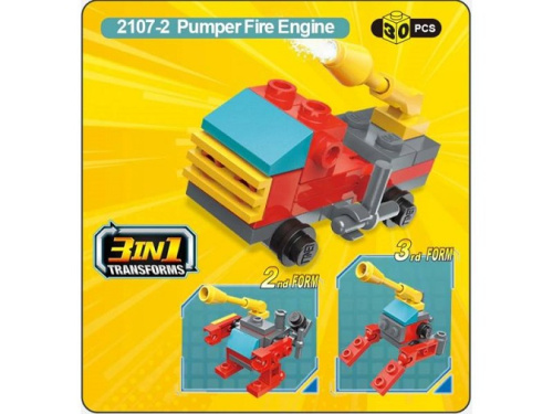 Игрушка Конструктор Qman Пожарная машина 3в1 30 деталей 2107-2 Игрушка Конструктор Qman Пожарная машина 3в1 30 деталей 2107-2