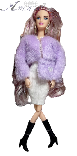 Лялька Beauty у шубці з люрексом у волоссі 28 см мікс кольорів у коробці FQ116K9 фото 2 Лялька Beauty у шубці з люрексом у волоссі 28 см мікс кольорів у коробці FQ116K9 фото 2