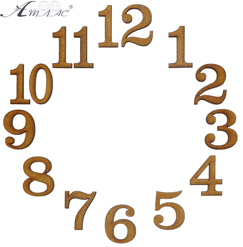 Цифри для годинника арабські 12 шт висотою 5 см з МДФ AS-6519