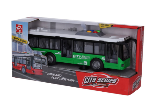 Игрушка Автобус CITY SERIES Зеленый двери свет звук 28 см RJ5503 Игрушка Автобус CITY SERIES Зеленый двери свет звук 28 см RJ5503