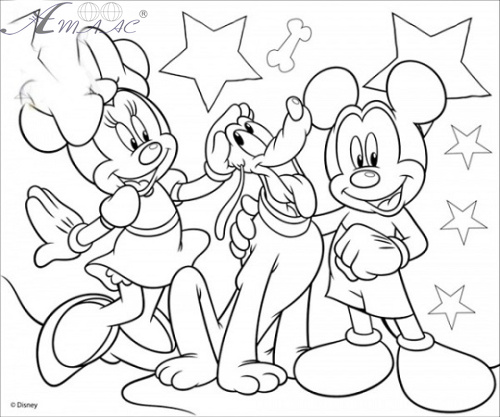 Холст с контуром Микки и его друзья - 2 на подрамнике 25 х 25 см 950733 Холст с контуром Микки и его друзья - 2 на подрамнике 25 х 25 см 950733